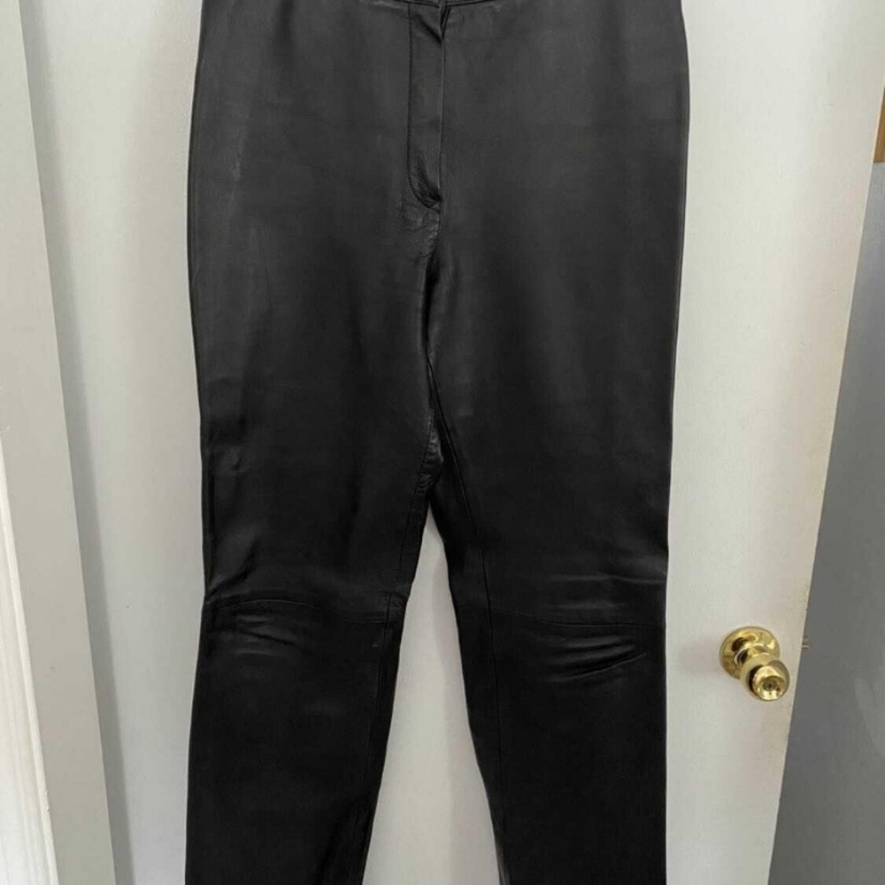 Ladies Black Leather Pants